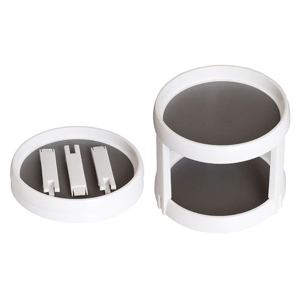 Plast rund tvåvånings skivspelare Desktop Organizer Display Stand för kök Pantry sovrum
