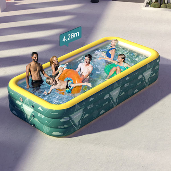 Uppblåsbar pool med automatisk uppblåsning Stor lagringskapacitet utomhus 2.6 Meters