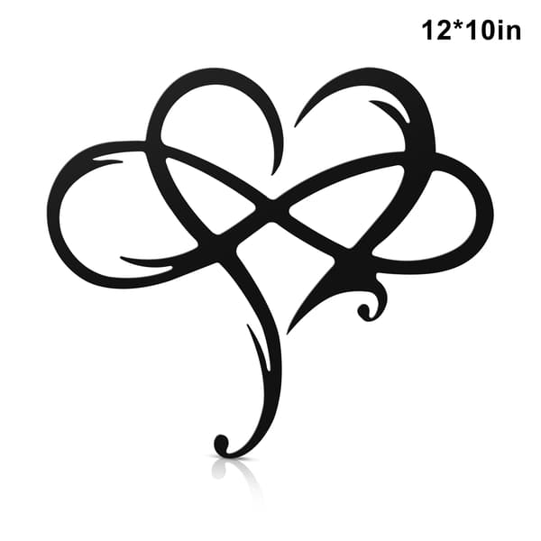 Infinity Heart Stål Väggdekor Metall Väggkonst Kärlek Väggskylt för hembröllopsdekor