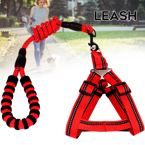 Handsfree husdjurskoppel för promenader löpning Reflekterande justerbart nylon midjebälte hundträning dragrep Red 1.2cm