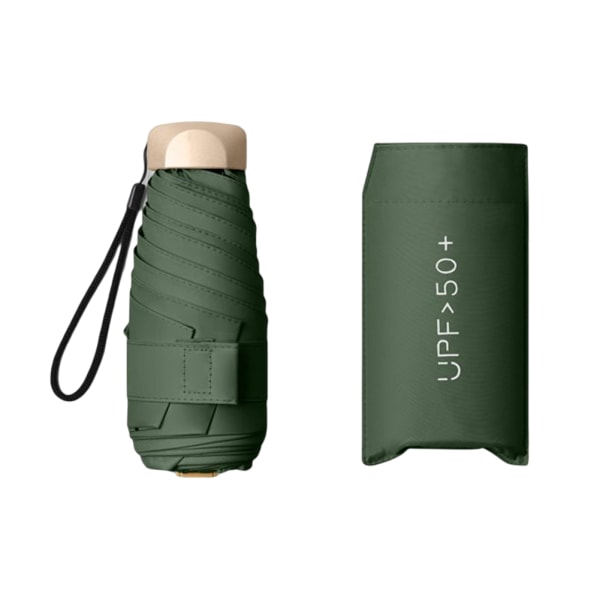 Mini femvikbara paraplyer Bärbara Pocket Paraplyer för utomhusresor Thick Vinyl Black