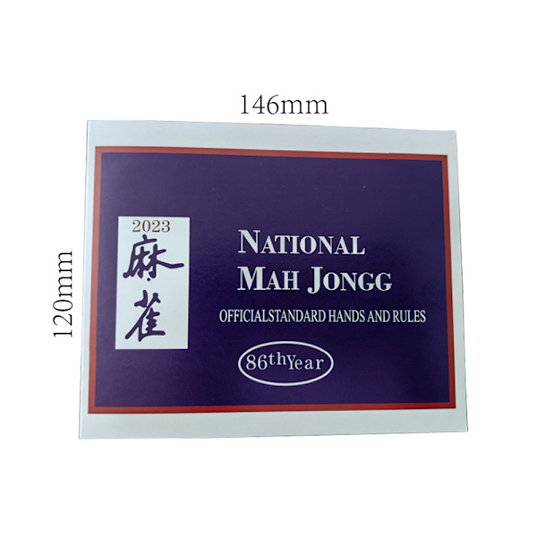 2023 Mah Jongg Scorecard Regler Kort Lättvikts bärbar Mahjong Instruktion för spel Mahjong Red 4pcs
