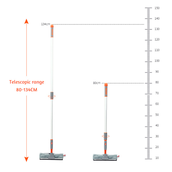 Teleskopisk set med böjbart borsthuvud Slitstark arbetsbesparande rengöringsborste för höga fönster One Set