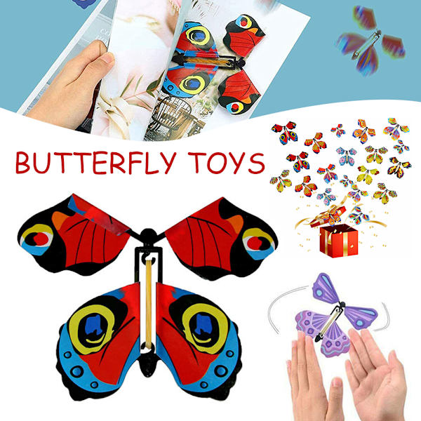 Magics Flying Butterflys Card Toy Portable Funny Magics Pusselleksak för barn Barn Pojke Flicka