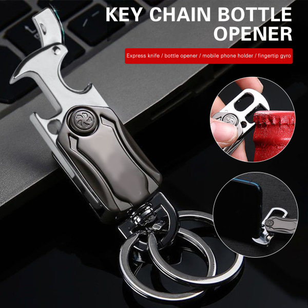 Multifunktionell nyckelring Korkskruv Heavy Duty Nyckelringar Flasköppnare Nyckelring Regular