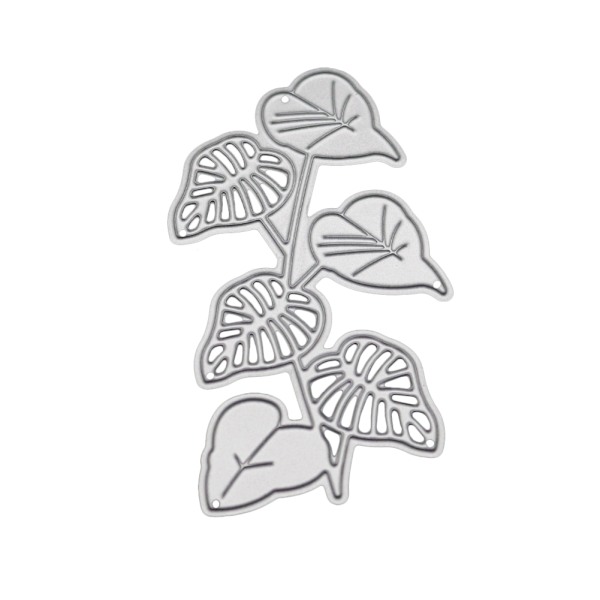 Löv Metallskärning Dies Växter Prägling Mappkort Die Cut Machine Stencil För DIY Paper Craft Scrapbooking Silver