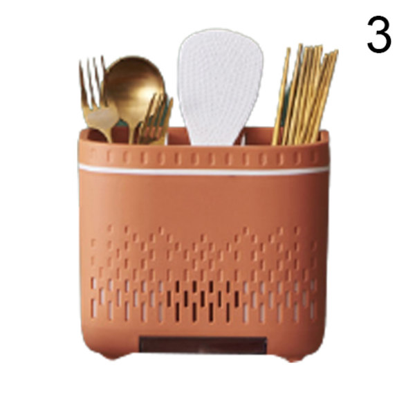 Hängande ätpinnehållare Bestick Organizer Köksredskap Torkställ Korg med krok för hushåll 3 Without Cap