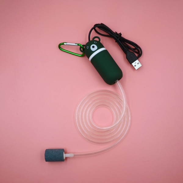 Söta Mute Oxygen Air Pumps Portable Mini USB Aquarium Fish Supplies Tillbehör för akvarium Dark Green