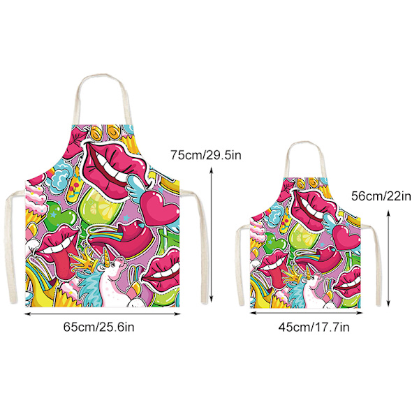 Köksförkläde Printed matlagningsförkläde Modern modekock som bär för hushållsrestaurang DIY 7 75*65CM