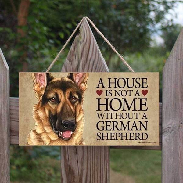 Trähundskylt för ytterdörr staket gård hängande rektangulär husdjursetikett Tillbehör ETT HUS ÄR INTE ETT HEM UTAN EN HUND 2