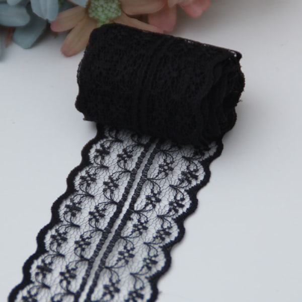 10 m spetsbandsrulle 4,5 cm bred icke-elastisk färgglad spets DIY broderi dekoration för sömnad inslagning bröllop Green