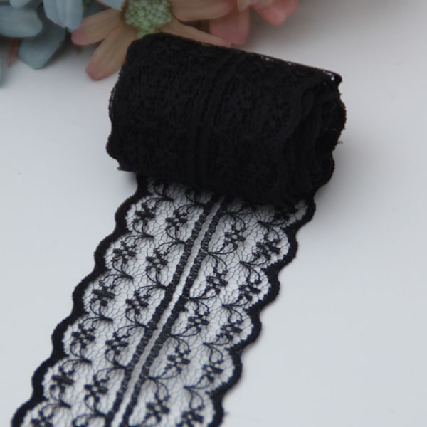 10 m spetsbandsrulle 4,5 cm bred icke-elastisk färgglad spets DIY broderi dekoration för sömnad inslagning bröllop Wine Red
