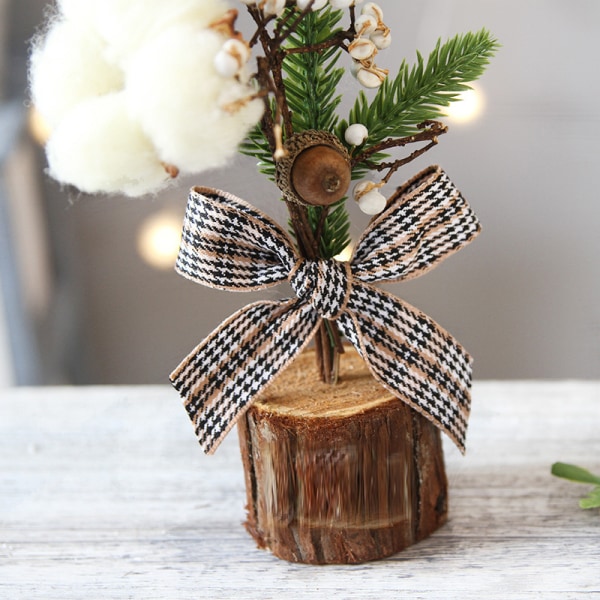 Mini julgran konstgjord Vacker miniatyr juldekoration för hem kök Desktop Cotton