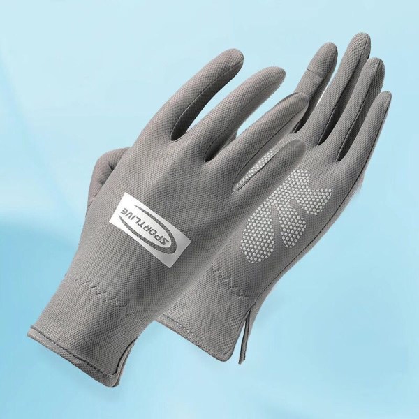 Solskyddshandskar för kvinnor Tunna UV-skydd utomhus Andas Helfinger Halkfri Körning Is Silke Läckage Fingerhandskar Mesh Full Finger Pink XF One Size