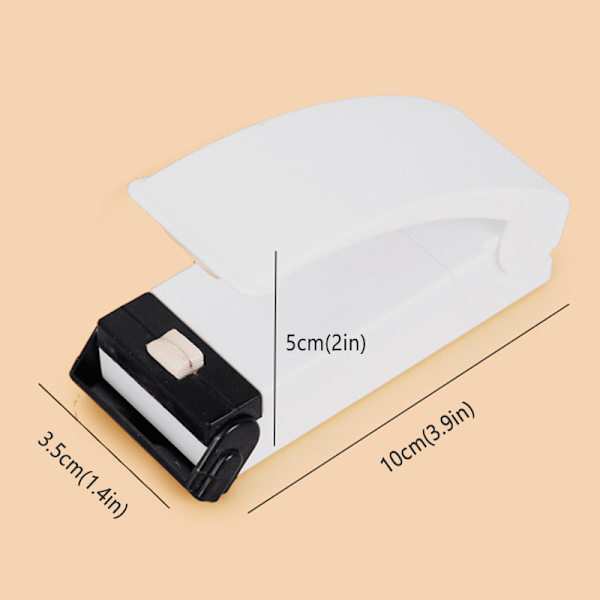 Bärbar Mini Sealer Multipurpose Praktisk Handhållen Heat Bag Sealer för lufttät matförvaring Enkel användning White