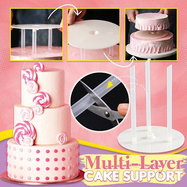 Flerlagers set Rund desserthylla Tårtpackning Tårtstödsram Tårtställ Bakverktyg Pålningsfästen Small Set12CM X 2   16CM X 1