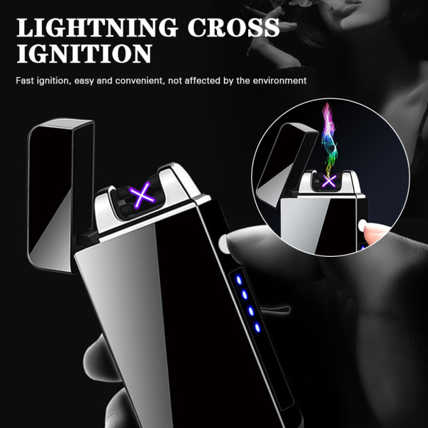 USB Uppladdningsbar Flameless Lighter Bärbar vindtät Fingerprint Touch Lighter Golden Dragon