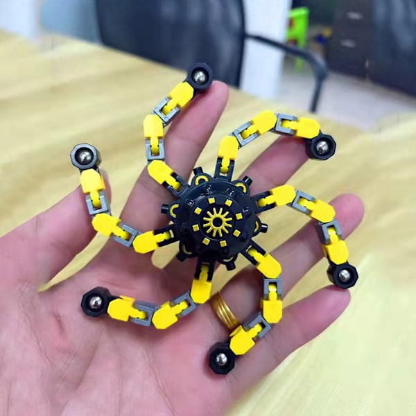 Transformerbar Mecha Chain Fingertop Spinners Toy Anti Pressure Avslappnande Baubles Leksak För Barn Pojke Flicka Vuxen Red