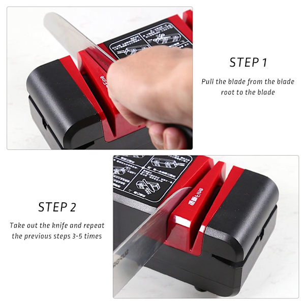 4-stegs knivvässare USB snabbslipmaskin Multifunktions knivslipverktyg Black Red