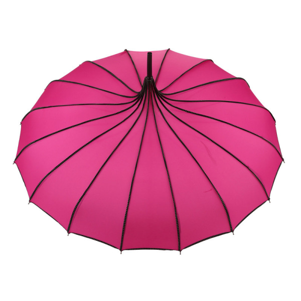 Vintage Pagoda Paraply Bröllopsfest Sun Regn UV-skyddande paraply Rose Red