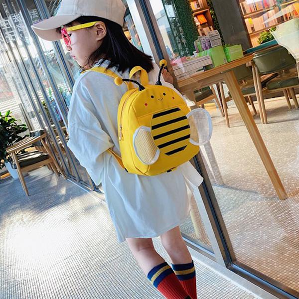 Pojkar Flickor Bee Shape Ryggsäck Tecknad Barn Ryggsäck Med Säker Anti-förlorade koppel Dragkedja Design Dagis leverans Yellow