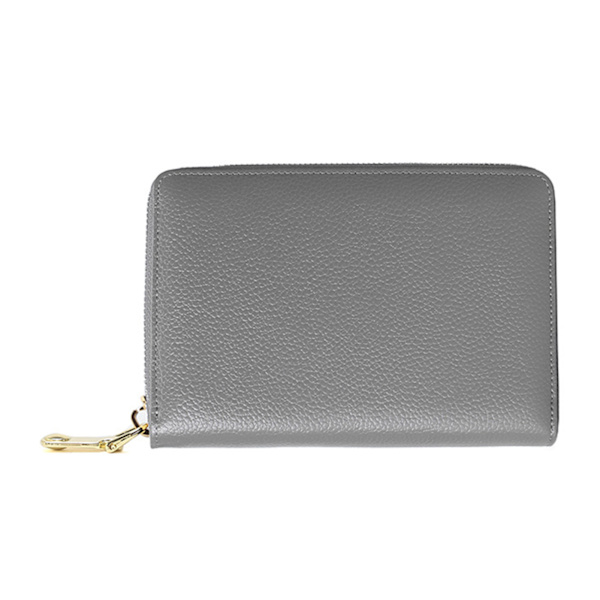 Affärsminiplånbok för män kvinnor med 10 kortplatser Vik dragspelsstil Mini-ID-korthållare med full zip Grey