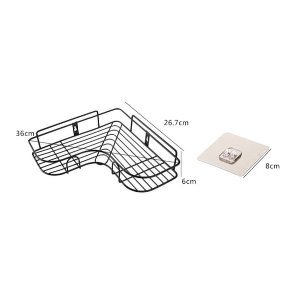 Triangulär vägg Hörnställ Badrum Kök Dusch Caddy Hylla Organizer Punch Free Hållare