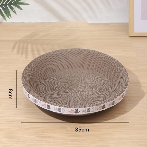 Skålformad kattskrapbräda med fiskleksaker Roliga bettsäker träning Kattleksaker för kattungar Katt husdjur elliptic Medium