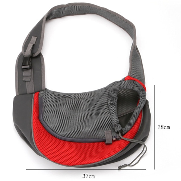 Sling Pet Carrier Justerbar Vadderad Axelrem Andningsbar Transportväska För Utomhuspromenader Pieces of red Small size