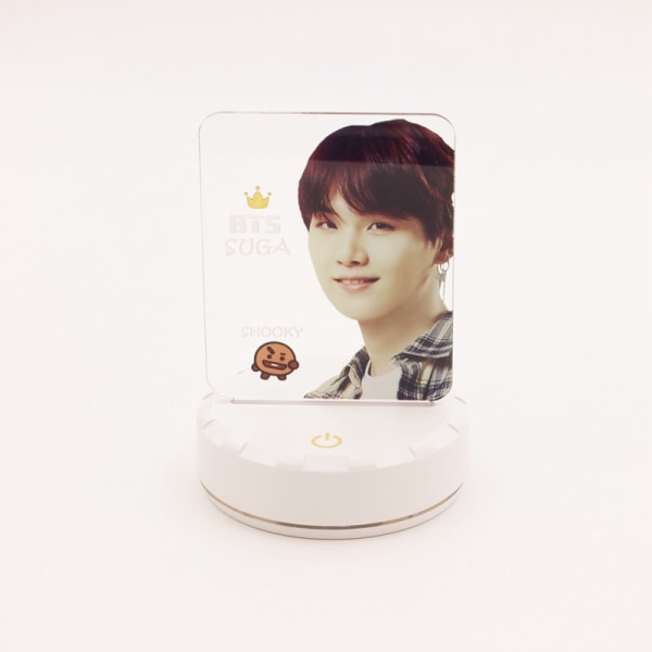 BTS Bangtan Boys LED Night Light Board 7 printed medlemsfoto present till flicka Heminredning Jin