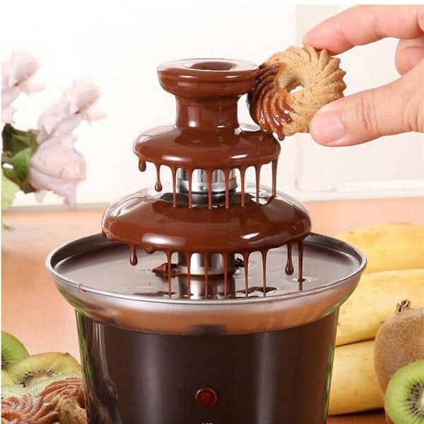 Mini 3-vånings chokladfonduefontän Lätt att montera Perfekt för Nacho Cheese BBQ Sauce Ranch Liqueuers EU