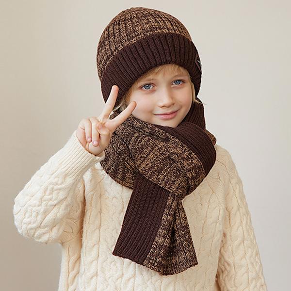 Barnmössor Scarf Set Vindtät Värmande Barnmössa för utomhusbruk Pink