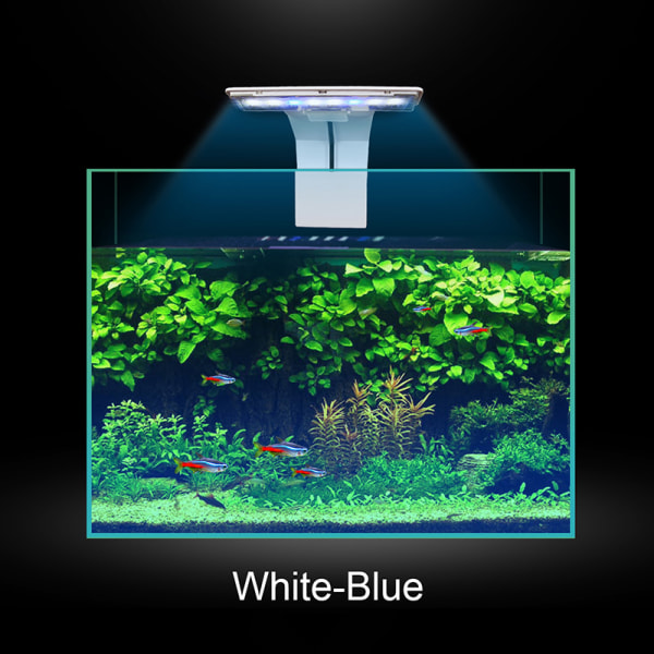 Tunna LED-akvarielampor Klippbara LED-växter växer ljus 8W sötvattenslampor Vattentät lampa för akvarier White EU Plug