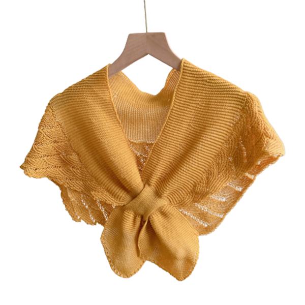 Mode Fishtail Mönster Liten Sjal Casual Bekväma Kläder För Kvinnor Flickor Kvinna Yellow