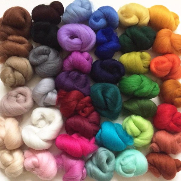 36/50 färger fiberull garn roving filtning ull för nål filtning Hand spinning DIY Craft material 36 Colors