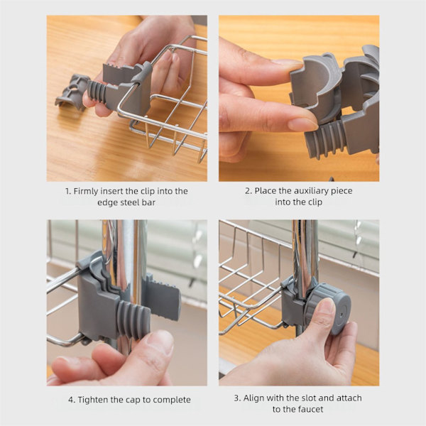 Svamp Holder Over Hane Køkkenvask Caddy Organizer Justerbar Rustfrit Stål Svamp Holder Til Køkkenvask 2pcs