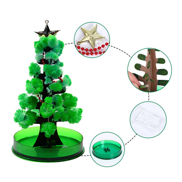 Kristalliserat julgran Intressant romantiskt växande blommande julgran för barn barn White Christmas Tree