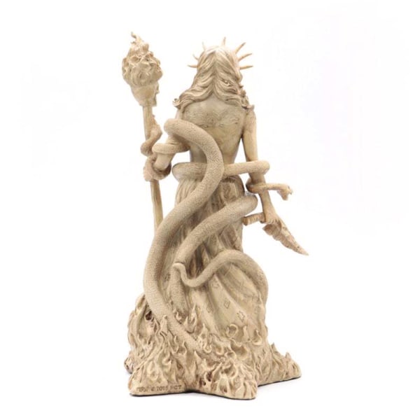 Forntida grekiska skyddsgudsfigur med orm Häxkonst Meditation Alien Staty Mini Resin Ornament Alien