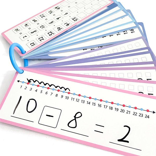 Matte-flashkort för barn 1-12 Addition/Subtraktion/Multiplikation/Division Tabellkort Barnets matematiska färdighetsutvecklingsmaterial C