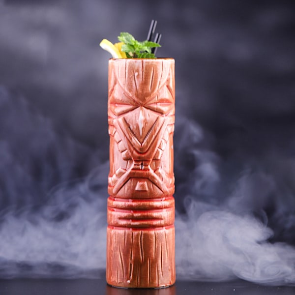 Härlig Hawaii-stil keramisk mugg Flerfunktions-återanvändbar kopp Hem Bar Party Drinkware A 700ML