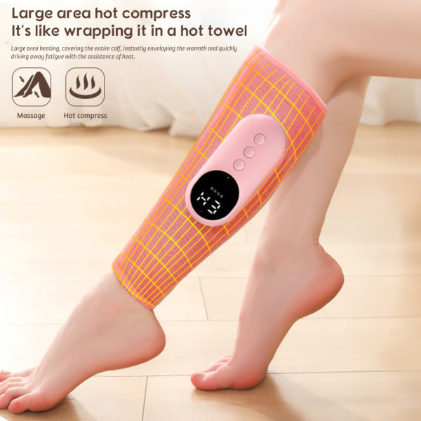 Elektrisk Hot Compress Ben Massager Bärbar lätt kalv Massager Pad För Kvinnor Män Pink 1pcs