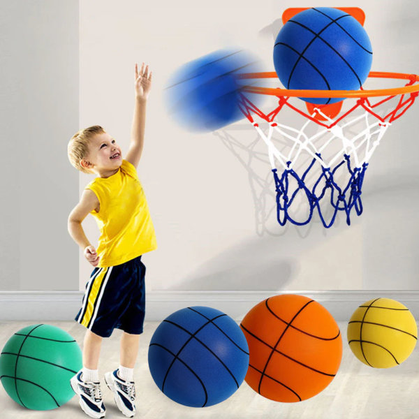 Handleshh Silents Basketball Bärbara mjuka studsbollar för inomhusaktiviteter Yellow 18cm