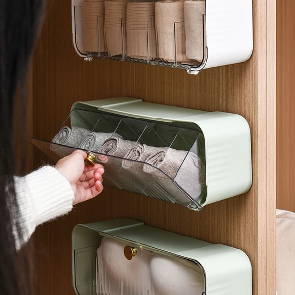 Punch-free Hänger Underkläder Box Ej borrande Platssparande BH- case För sovrum White