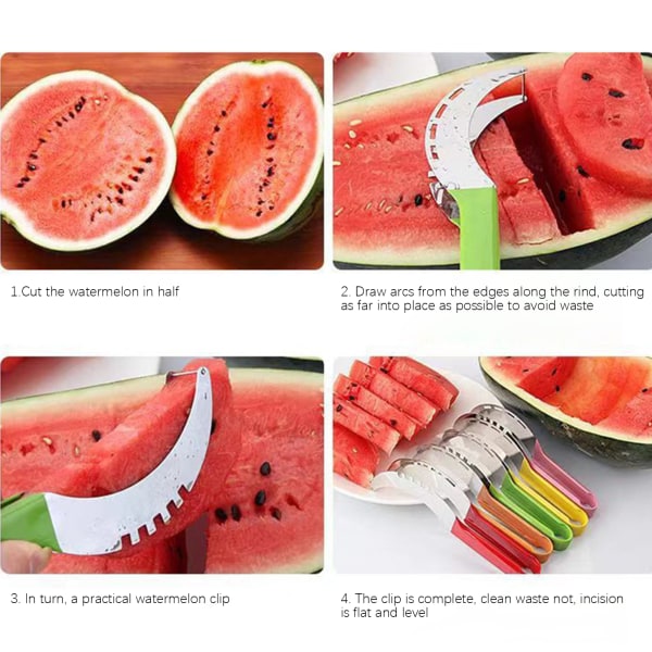 Rostfritt stål vattenmelon melonskärare Robust praktisk fruktskärare för cantaloupe papaya Stainless Pinion