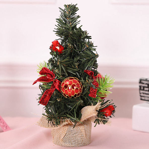 20 cm Mini konstgjord julgran Holiday Party Dekor Falsk miniatyr träd juldagen inomhus utomhus prydnad