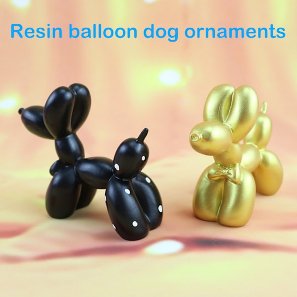 Ballonghund Hartsskulpturer Handgjorda valpstatyer Presenter Modern heminredning Kontorsprydnader Black