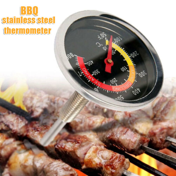 BBQ Smoker Grill Termometer i rostfritt stål Temperaturmätare 50-400C