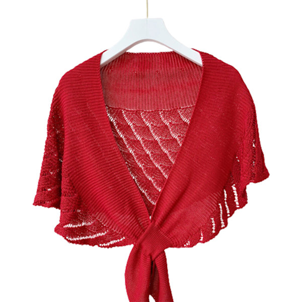 Mode Fishtail Mönster Liten Sjal Casual Bekväma Kläder För Kvinnor Flickor Kvinna Red