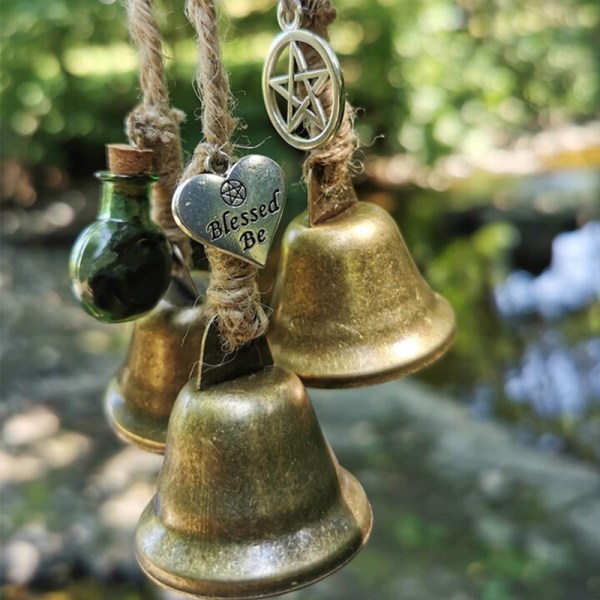 Häxor Bells Dörrskydd Charm Wicca Decor Clearing Negativ Energi Hängande prydnad