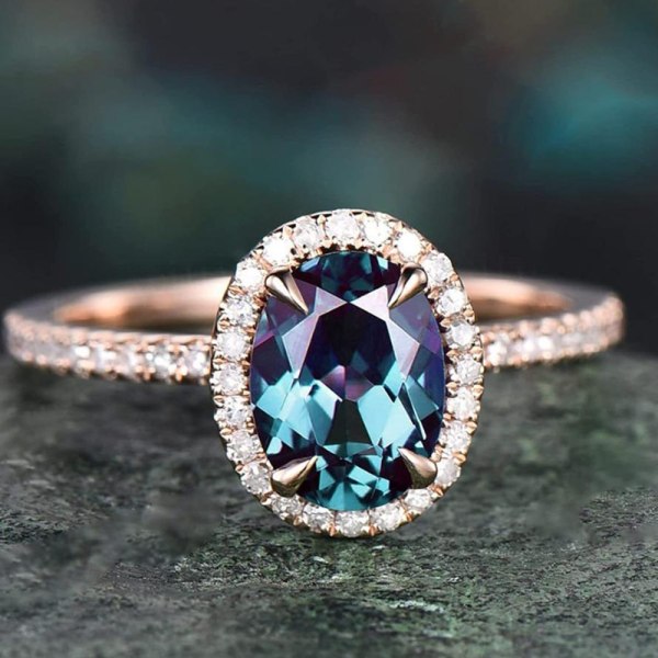 3st glänsande vintage ovala ringar set snygga fingerringar Förlovningsbröllopspresenter 9